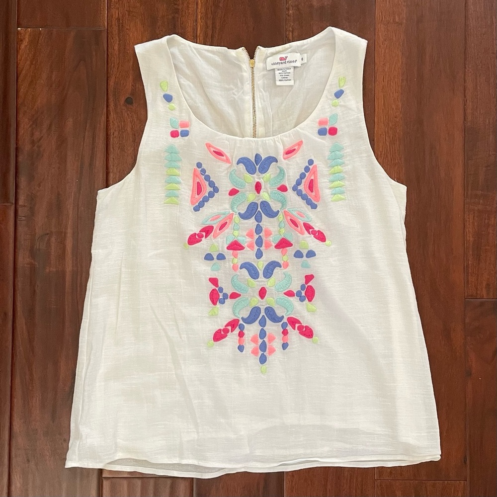 Vineyard Vines Embroidered Tank Size 6